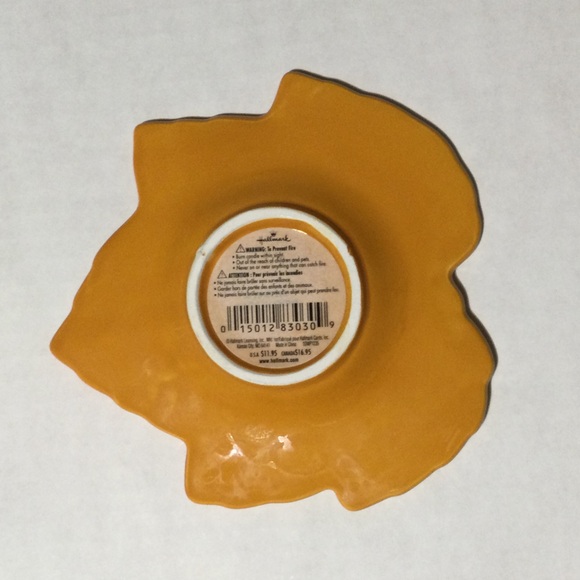 Hallmark NWT Gold Colored Ceramic Leaf Candleholder - Picture 2 of 4